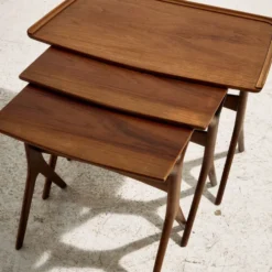 Tables gigognes en teck par Johannes Andersen pour CFC Silkeborg, ensemble de 3