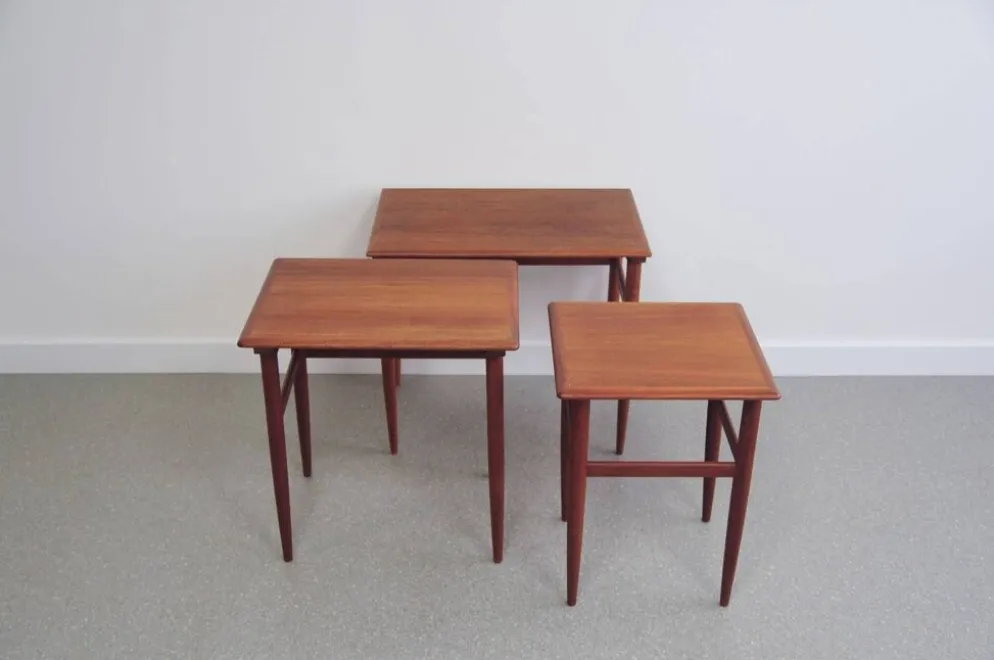 Tables gigognes en teck vintage x3