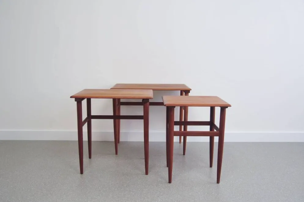 Tables gigognes en teck vintage x3