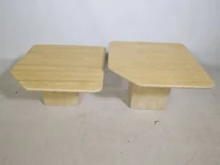 Tables gigognes en travertin, ensemble de 2, années 1970