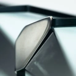 Tables gigognes en verre et chrome par Pierangelo Galotti Radice, Italie, années 1970.