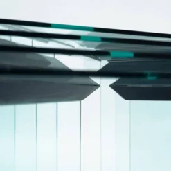 Tables gigognes en verre et chrome par Pierangelo Galotti Radice, Italie, années 1970.