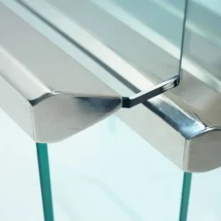Tables gigognes en verre et chrome par Pierangelo Galotti Radice, Italie, années 1970.