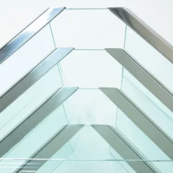 Tables gigognes en verre et chrome par Pierangelo Galotti Radice, Italie, années 1970.