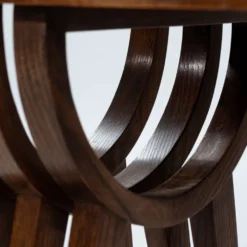 Tables gigognes gigognes du milieu du siècle avec parquet en chêne, France des années 1950