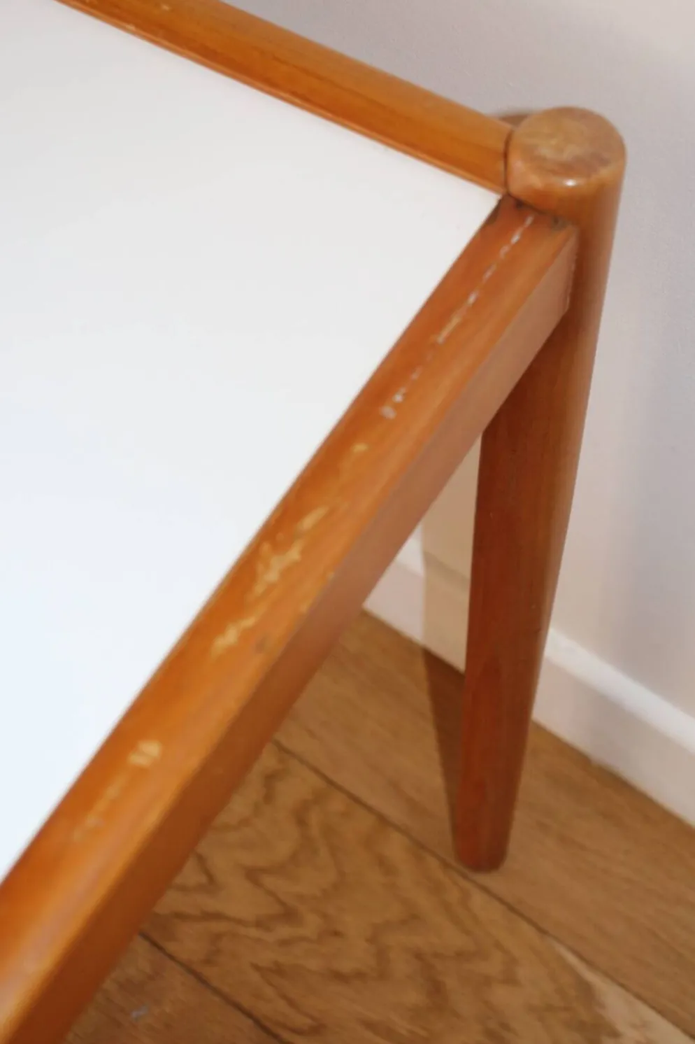 3 tables gigognes hêtre mélaminé blanc