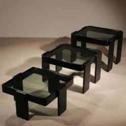 Tables gigognes par Gianfranco Frattini pour Cassina, Italie années 1970