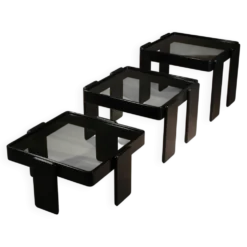 Tables gigognes par Gianfranco Frattini pour Cassina, Italie années 1970