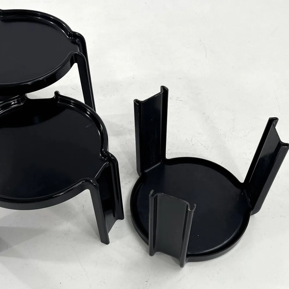 3 tables gigognes par Giotto Stoppino pour Kartell, 1970