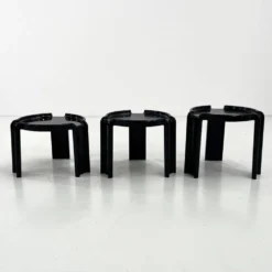 3 tables gigognes par Giotto Stoppino pour Kartell, 1970