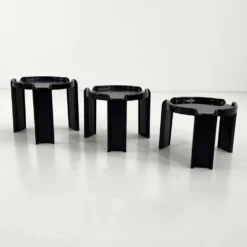 3 tables gigognes par Giotto Stoppino pour Kartell, 1970