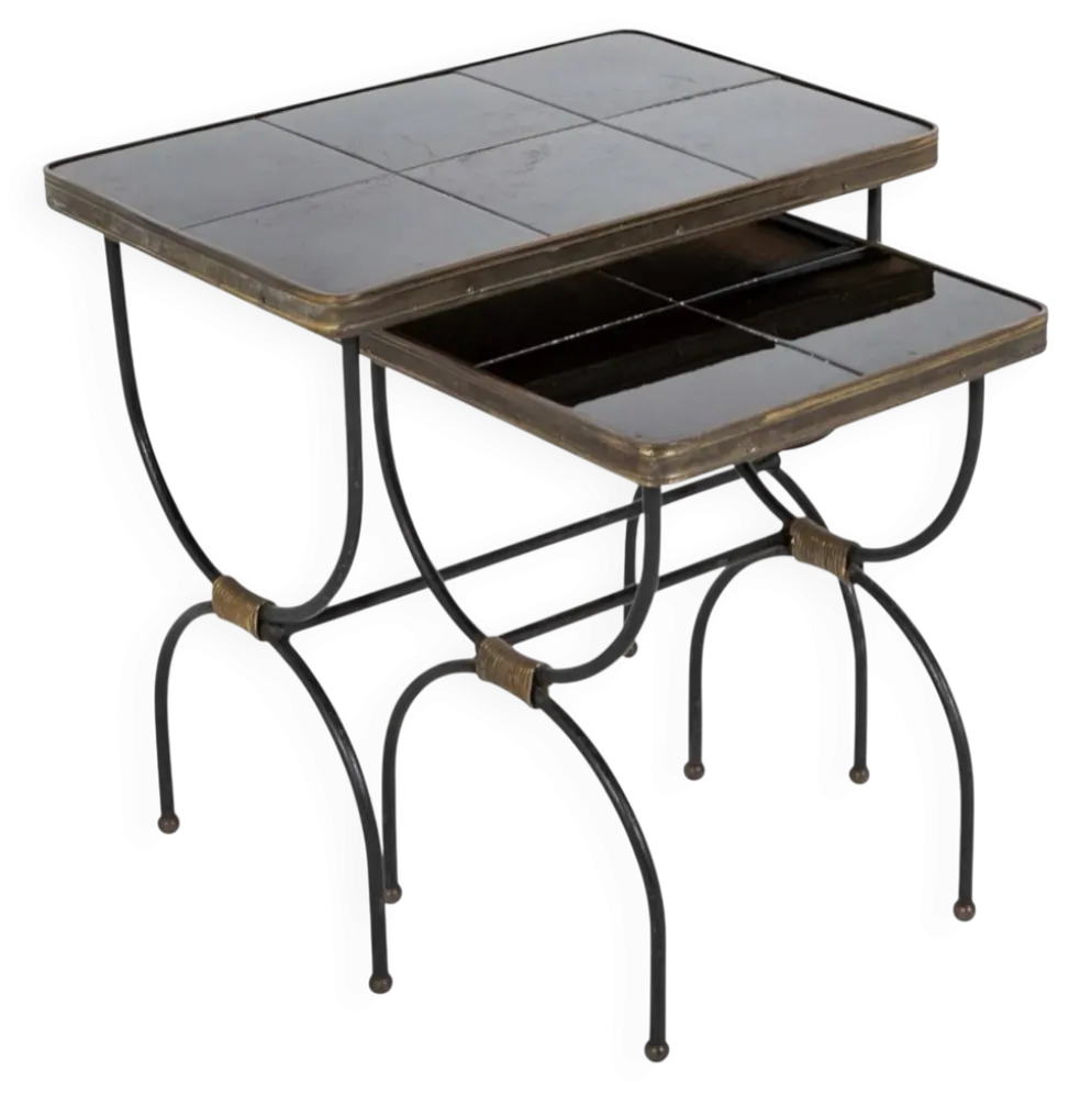 2 tables gigognes par Jacques Adnet