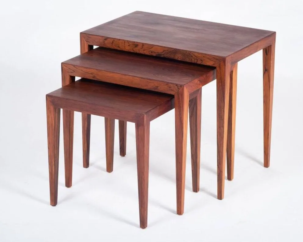 Tables Gigognes par Severin Hansen pour Haslev Møbelsnedkeri, Danemark, 1960s, Set de 3