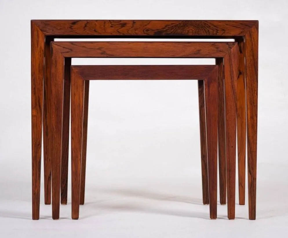 Tables Gigognes par Severin Hansen pour Haslev Møbelsnedkeri, Danemark, 1960s, Set de 3