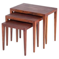 Tables Gigognes par Severin Hansen pour Haslev Møbelsnedkeri, Danemark, 1960s, Set de 3