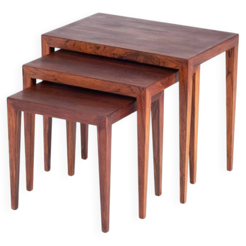 Tables Gigognes par Severin Hansen pour Haslev Møbelsnedkeri, Danemark, 1960s, Set de 3