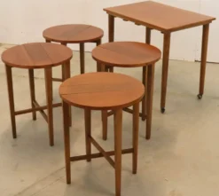 Tables gigognes Poul Hundevad vintage milieu du siècle