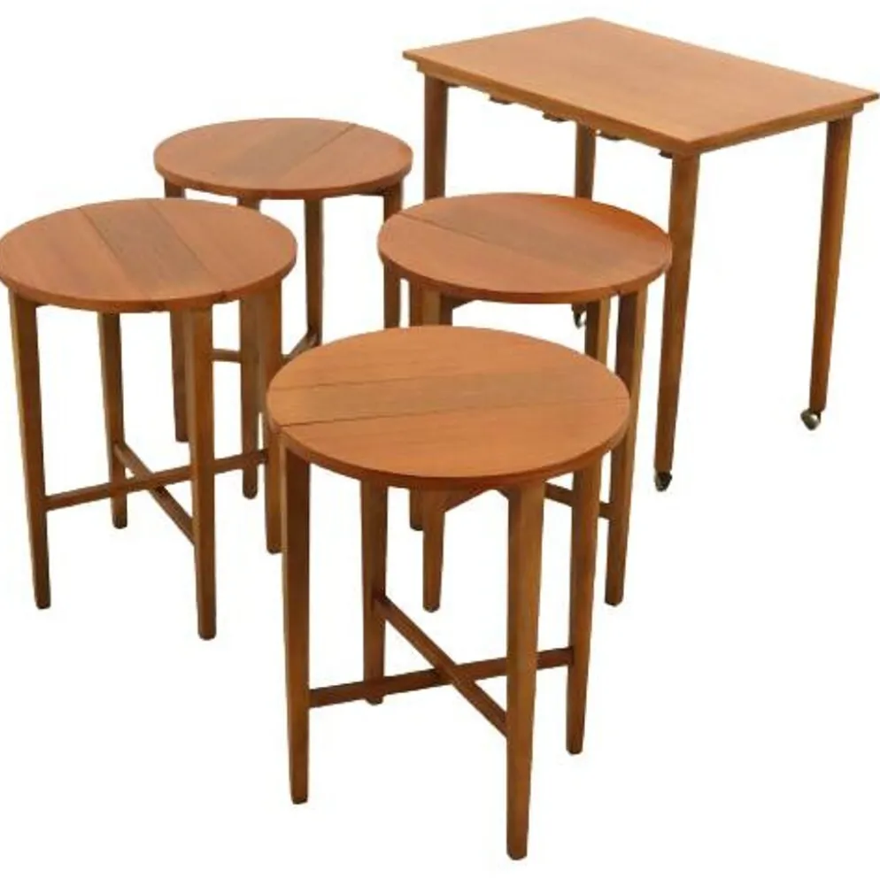 Tables gigognes Poul Hundevad vintage milieu du siècle