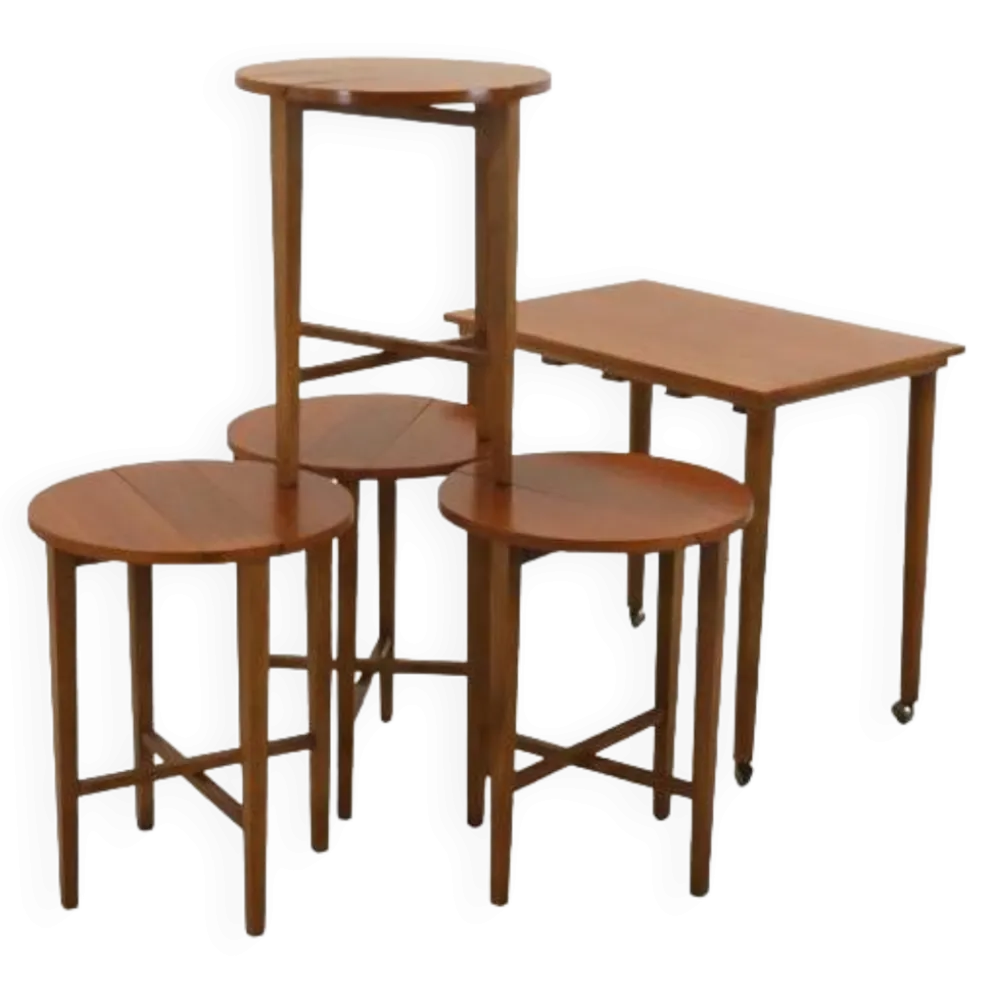 Tables gigognes Poul Hundevad vintage milieu du siècle