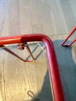 Tables Gigognes Rouges tubulaires, 1970s, Set de 3