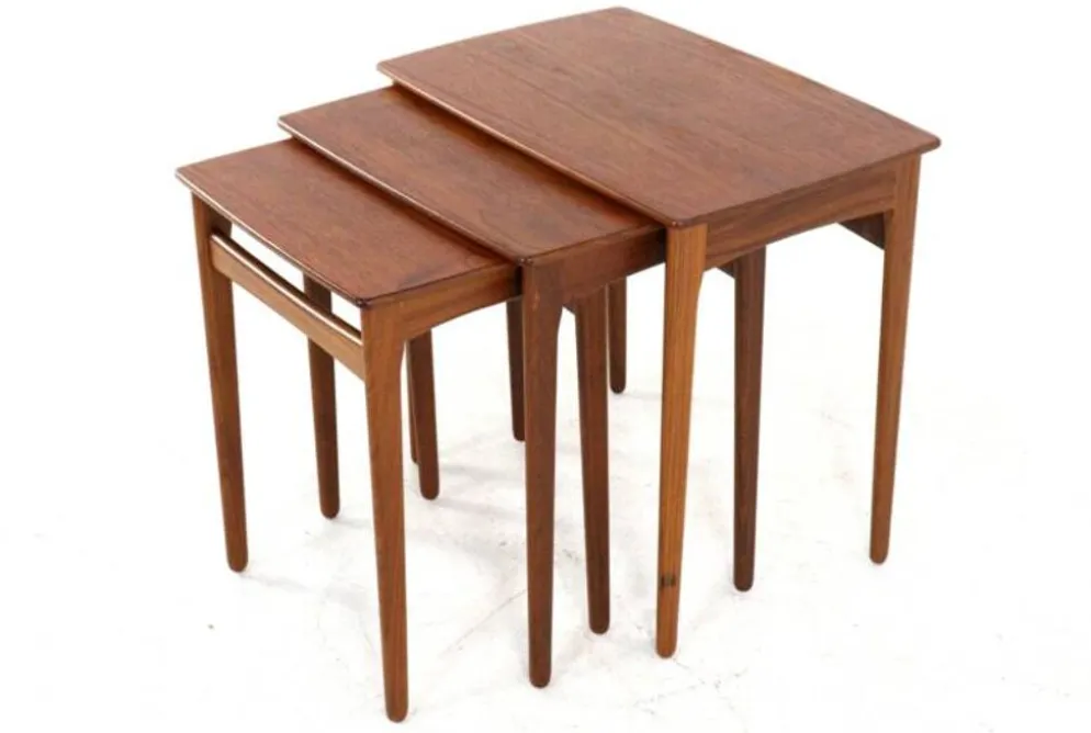 Tables gigognes Svend Åge Madsen - design danois en teck, moderne du milieu du siècle