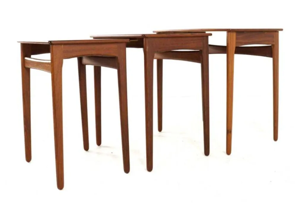 Tables gigognes Svend Åge Madsen - design danois en teck, moderne du milieu du siècle