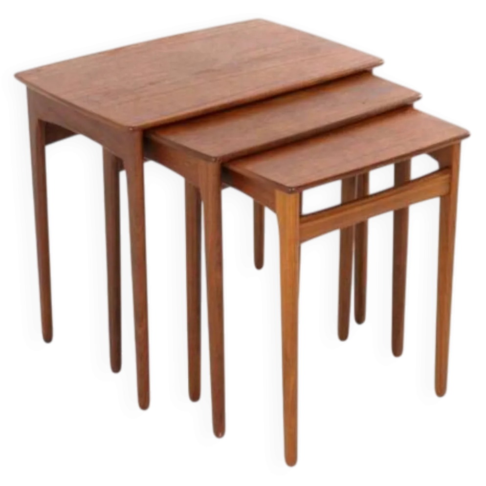 Tables gigognes Svend Åge Madsen - design danois en teck, moderne du milieu du siècle