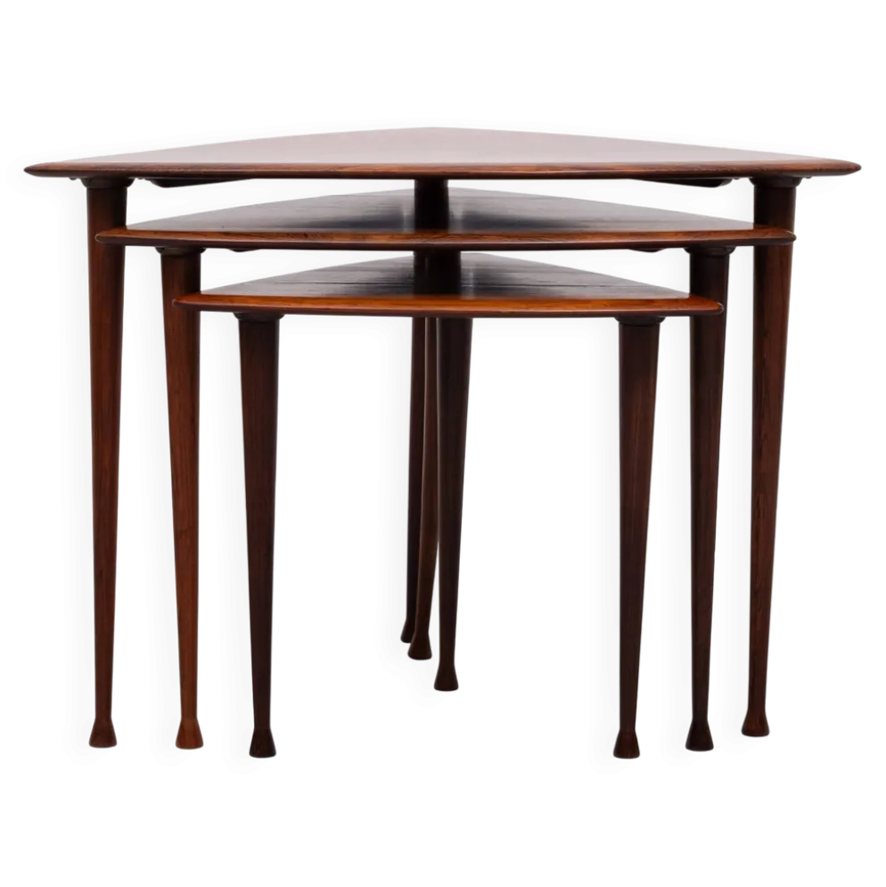 Tables gigognes triangulaires Poul Thorsbjerg Jensen années 1950