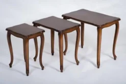 Tables gigognes vintage de style Louis XV en noyer, années 1970, ensemble de 3