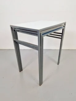 Tables gigognes vintage Mimi en métal et teck par Formica, années 1960, ensemble de 3