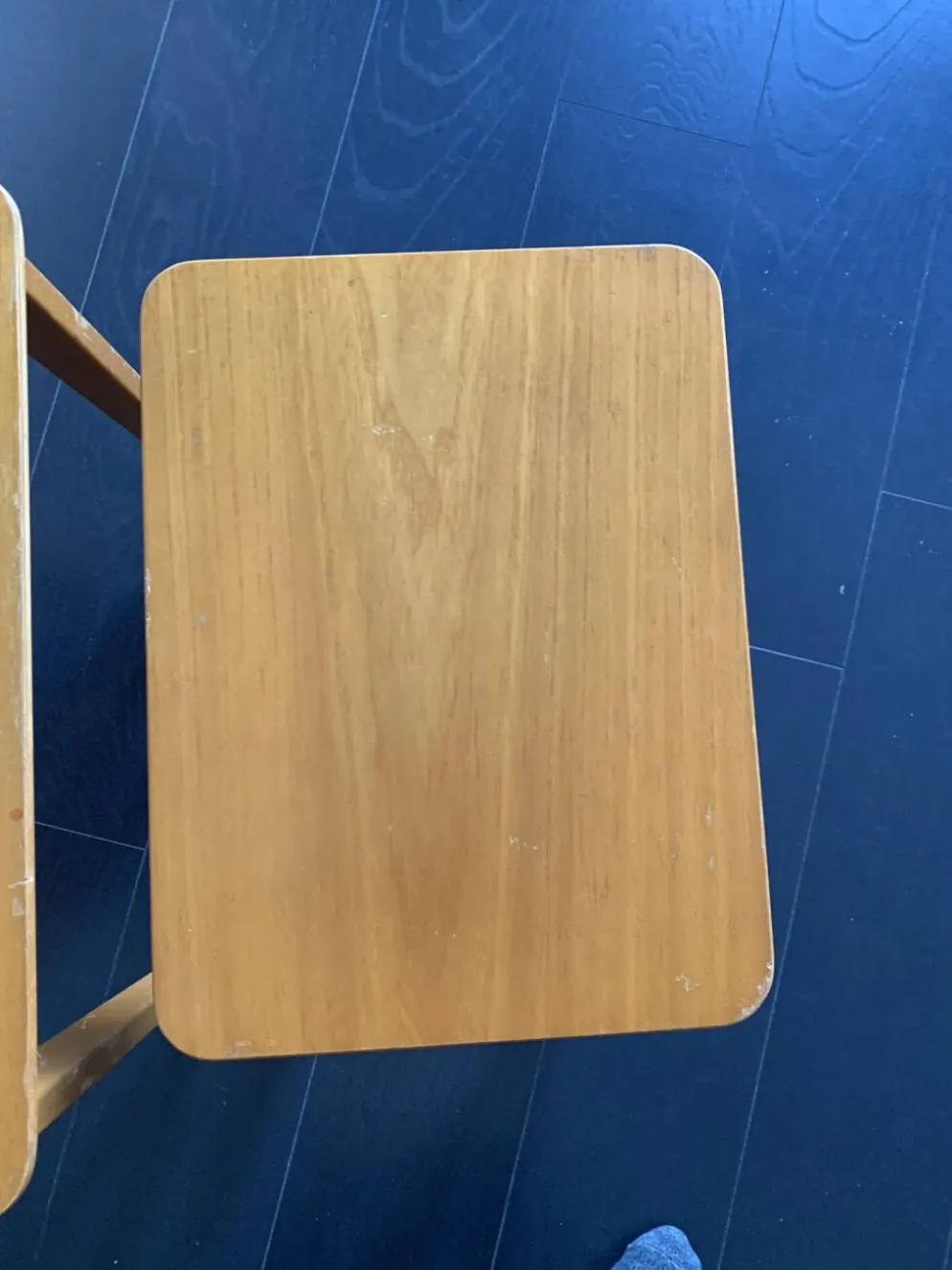 Tables gigognes vintage 1960 table basse d'appoint bois clair - 52 x 55 x 3