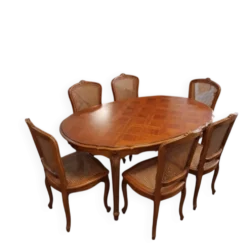 Table style Louis XV extensible + 6 chaises