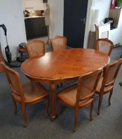 Table style Louis XV extensible + 6 chaises