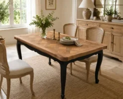 Table style regence en chene massif