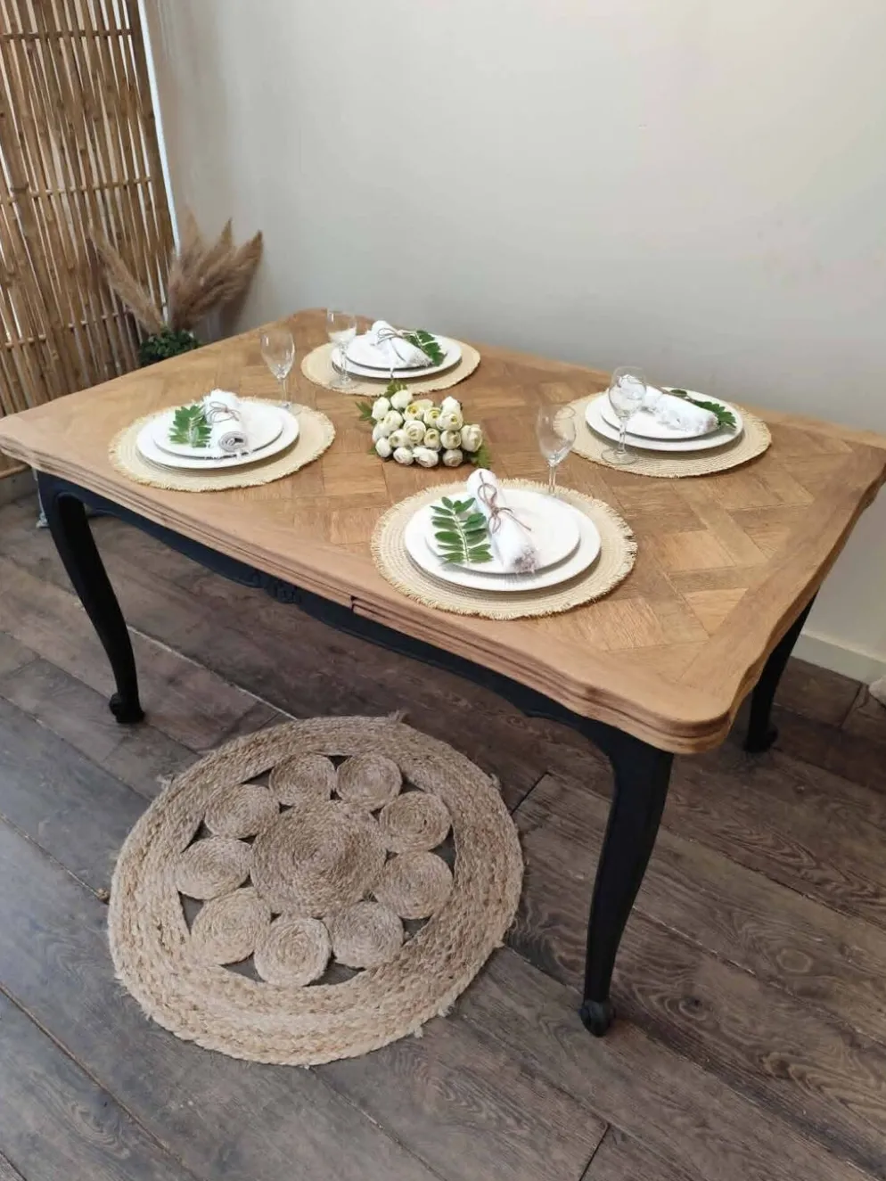Table style regence en chene massif