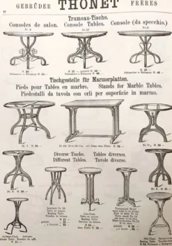 Table Thonet N°8 de 1888 Café Museum d'après Adolph Loos plateau marbre