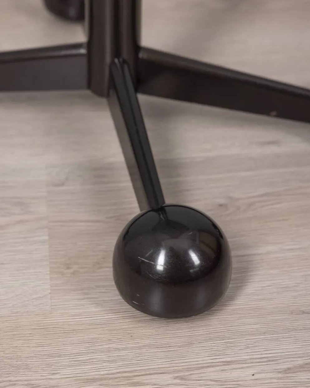 Table trolley vintage des années 1970 en métal noir et verre par Allegri parma
