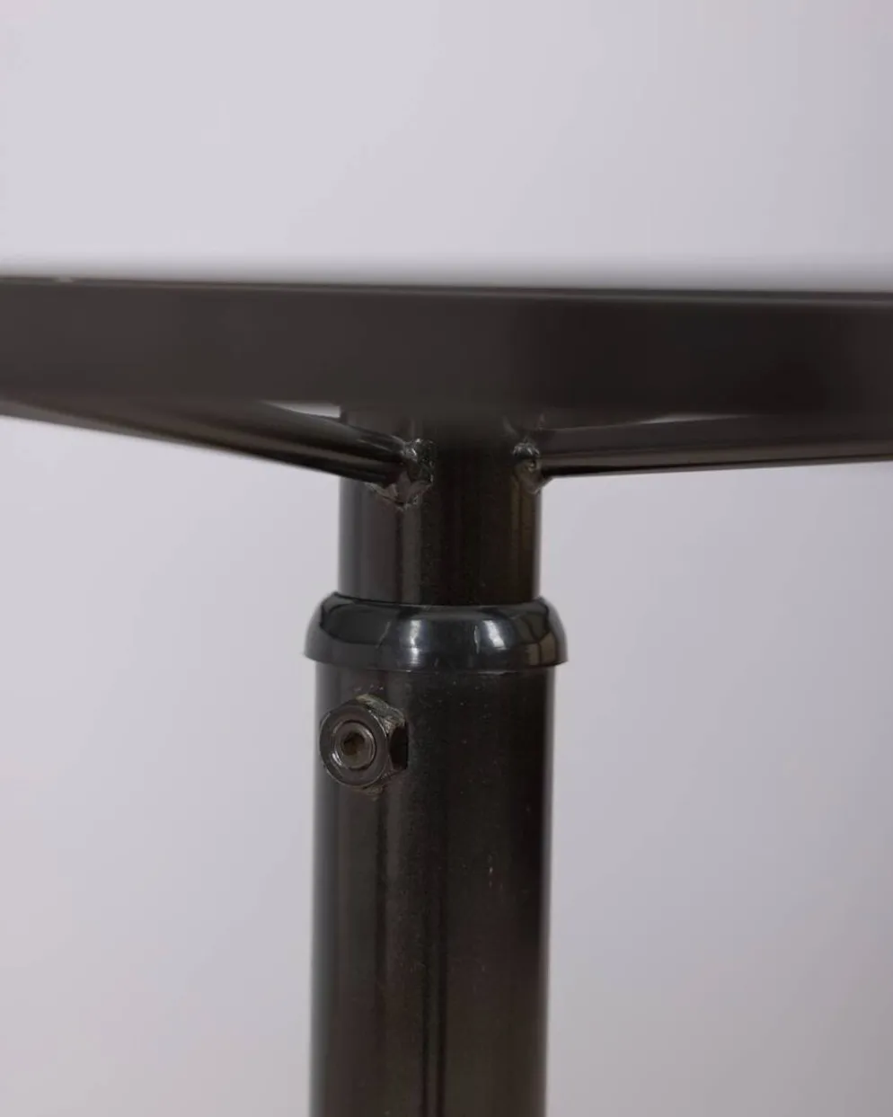 Table trolley vintage des années 1970 en métal noir et verre par Allegri parma