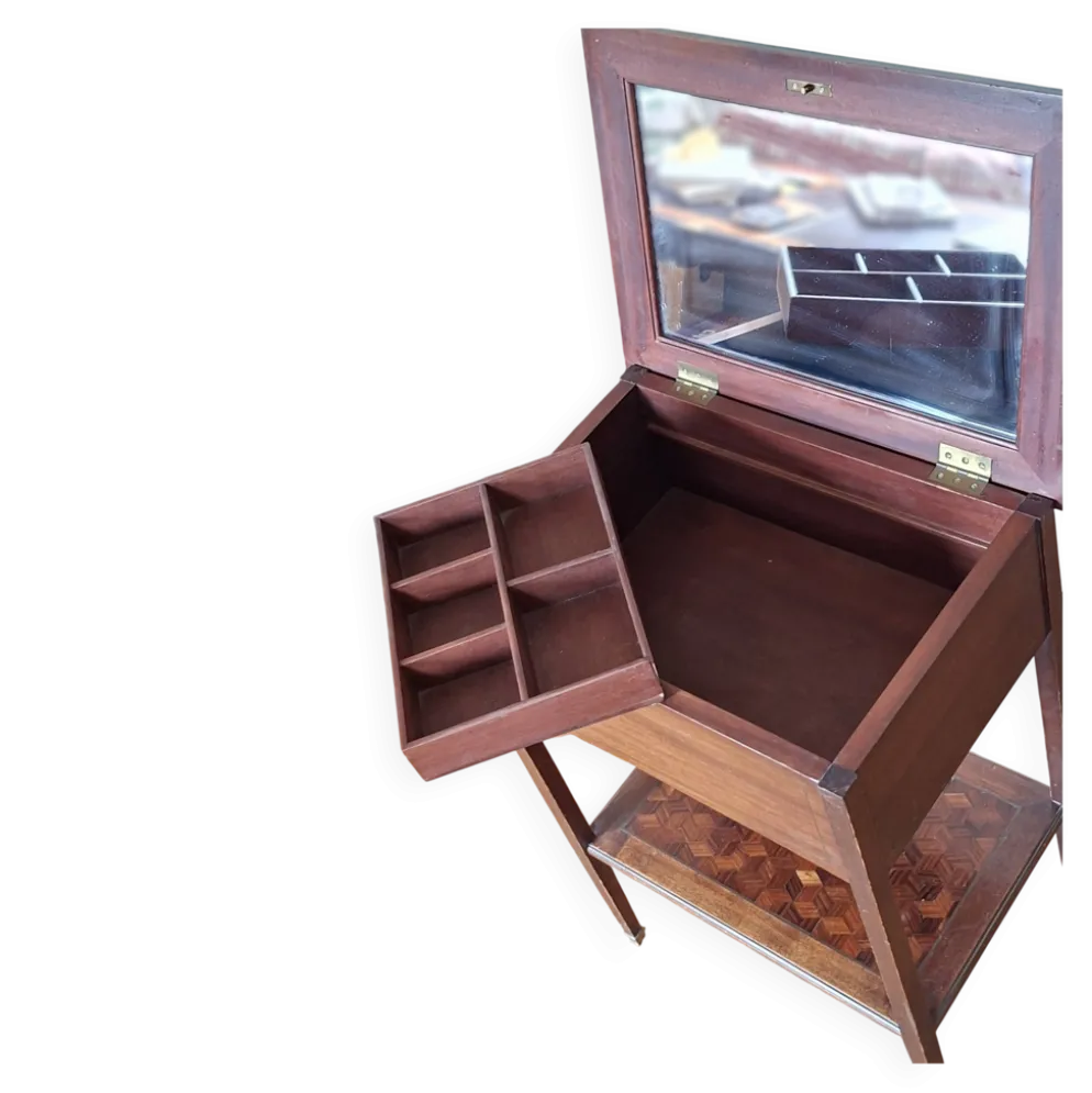Tablette de maquillage en marquetterie