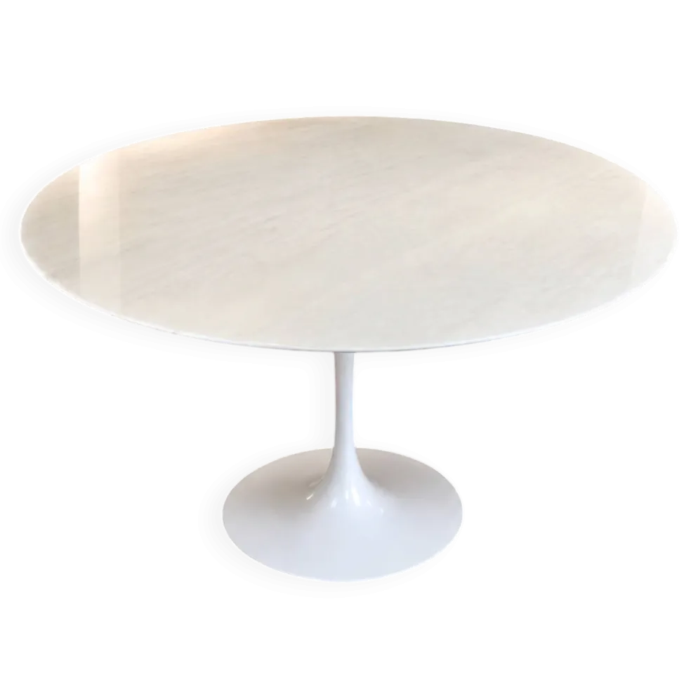 Table Tulip en marbre de Carrare vintage - Knoll