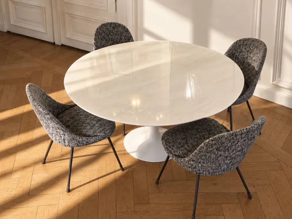 Table Tulip en marbre de Carrare vintage - Knoll