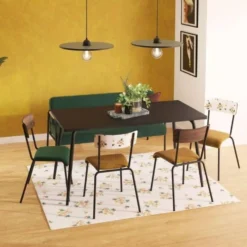 Table vera rectangulaire 6 personnes noire