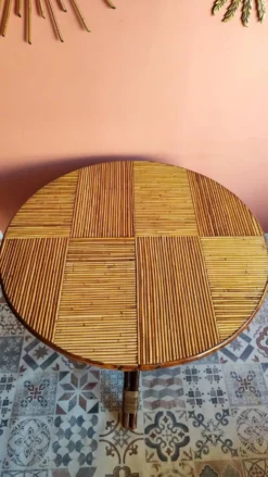 Table vintage en rotin