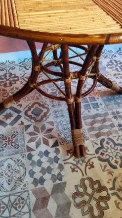 Table vintage en rotin