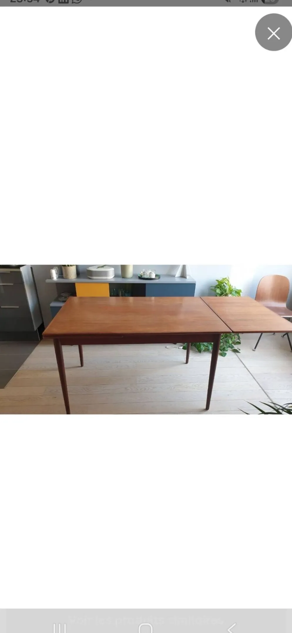 Table vintage en teck Willy Sigh