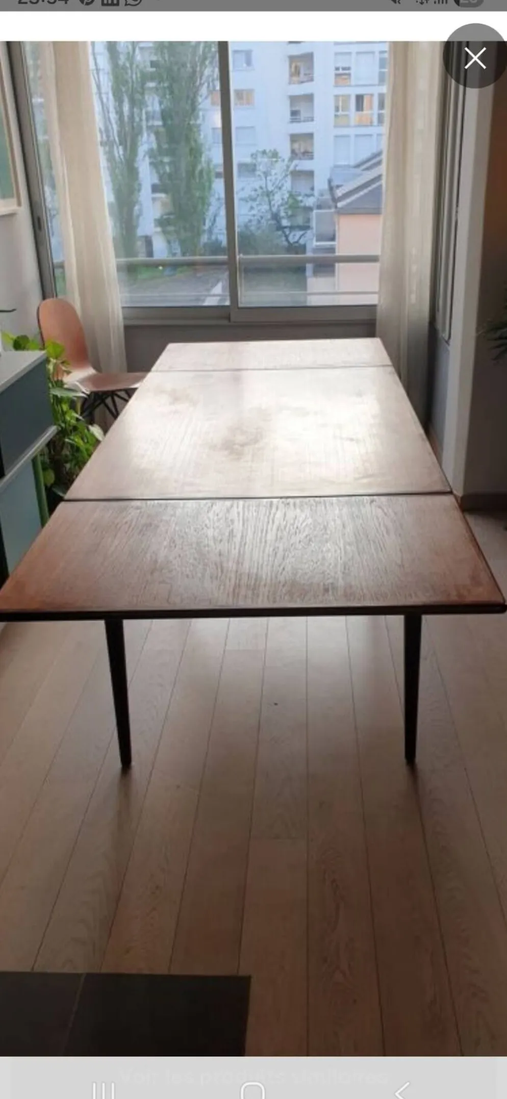 Table vintage en teck Willy Sigh
