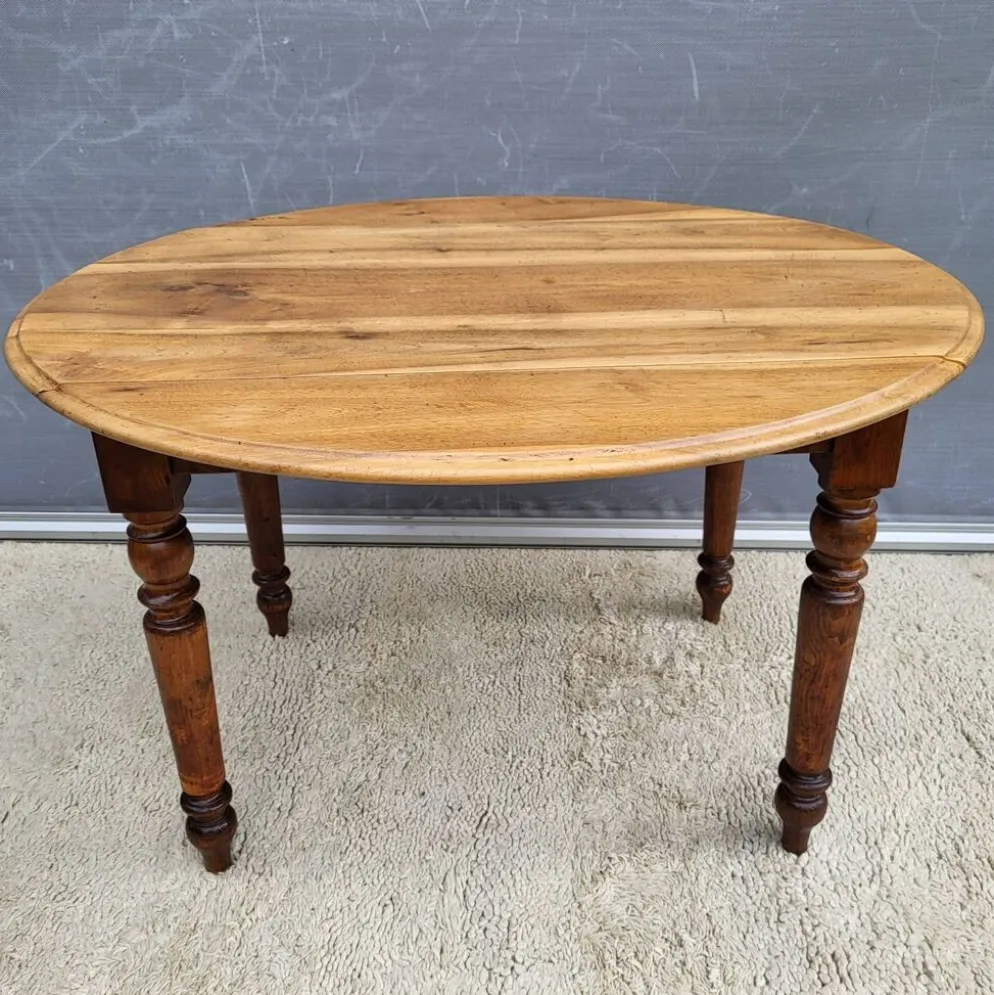 Table XIXe en Orme et Merisier : L'élégance Louis-Philippe