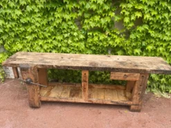 Établi ancien en hêtre