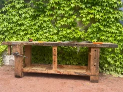 Établi ancien en hêtre