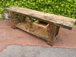 Établi ancien en hêtre